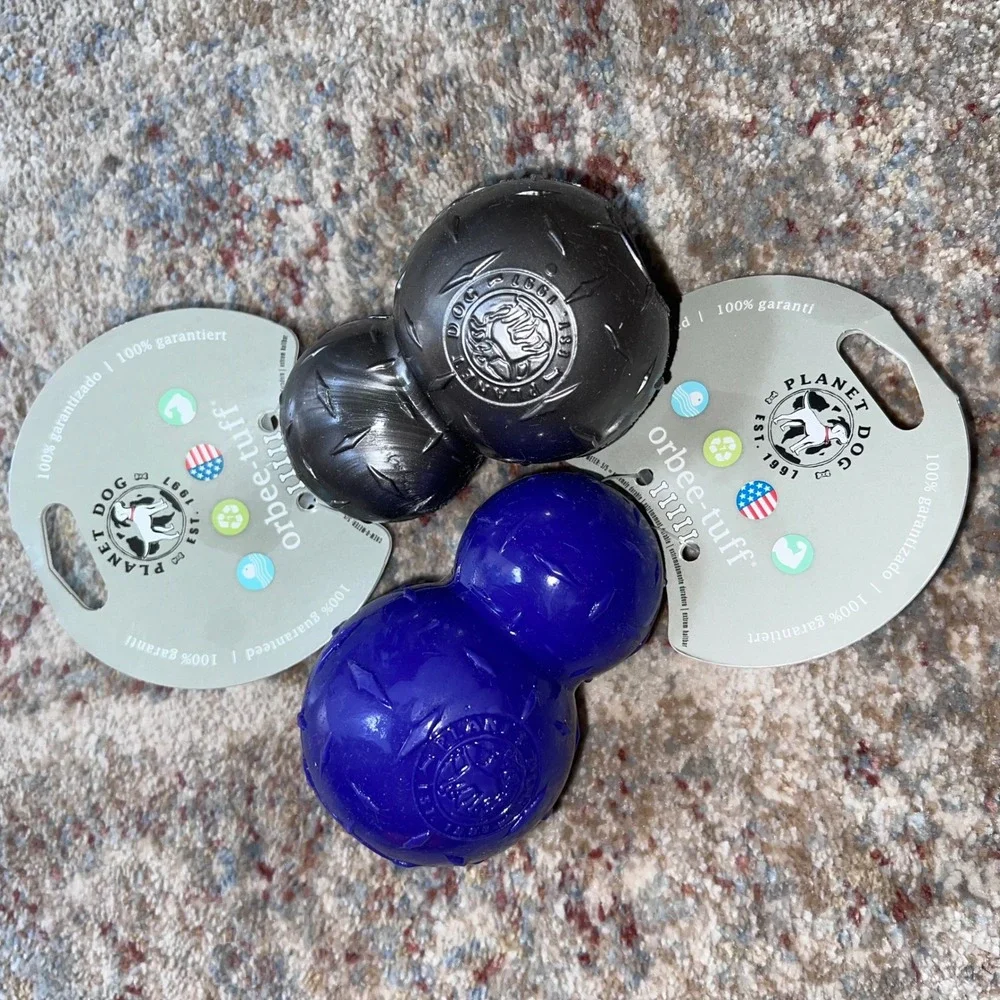 Planet Dog Orbee-Tuff Nook Durable Dog Chew Toy Lot of 2 Purple Gray Made in USA